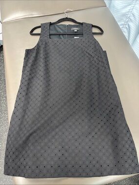 Banana Republic Black Sleeveless Eyelet Shift Dress